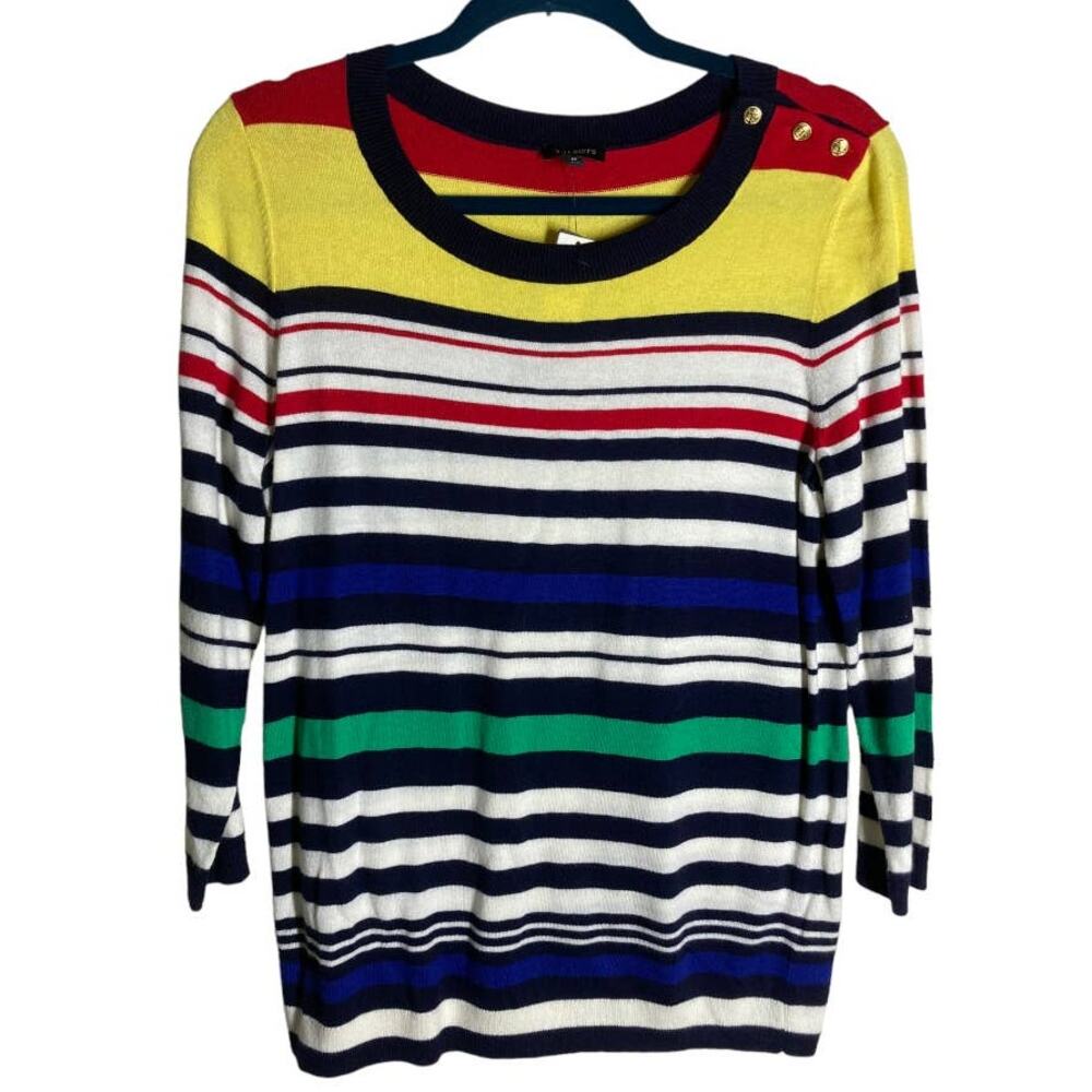 Talbots Crew Neck Striped Sweater - Size Medium